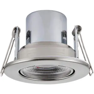 2 PACK Recessed Tiltable Ceiling Downlight - 8.5W Cool White LED Satin Nickel