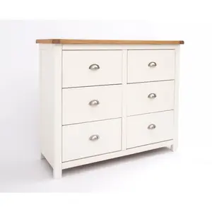 Lovere 6 Drawer Chest of Drawers Chrome Cup Handle