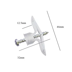 10 x Spring Toggle Plasterboard Plugs, Cavity Wall Expansion Fixings with Screws