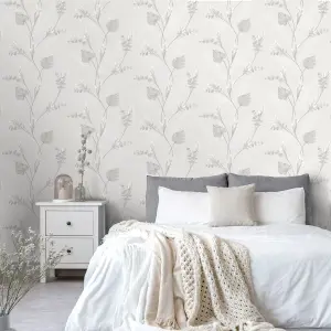 Holden Décor White Floral Embossed Wallpaper