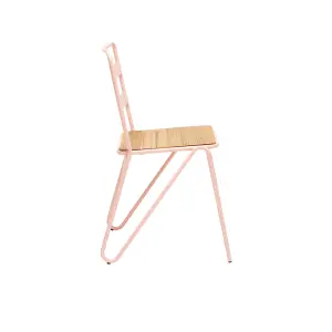 Interiors by Premier Pink Metal Chair, Ready To Enjoy Metal Outdoor Chair, Effortless Cleaning Metal Chair, Versatile Small Chair