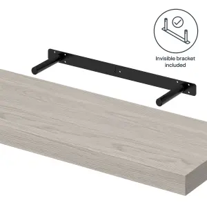 GoodHome Cusko Oak effect oak effect Rectangular Floating shelf (L)80cm x (D)23.5cm