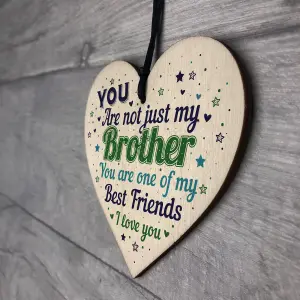 Red Ocean Novelty Brother Friendship Christmas Gifts Handmade Wooden Heart Plaque Birthday Gifst For Brother