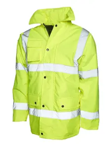 Uneek - Unisex Road Safety Jacket - Conforming to 89/686/EEC Directive - Yellow - Size L