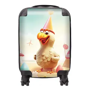 Funky Chicken On A Beach Holiday Suitcase - Small