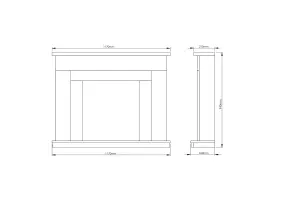 Be Modern Evelina Black & white Inset Electric Fire suite