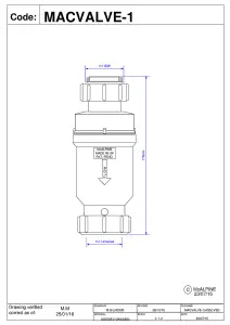 McAlpine MACVALVE-1 Self Closing Waste Valve - Loose Nut x Compression