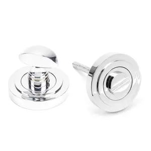 From The Anvil Polished Chrome Round Thumbturn Set (Art Deco)