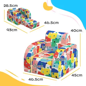 AIYAPLAY Kids Armchair, Foldable Toddler Chair for Bedroom - Multicoloured