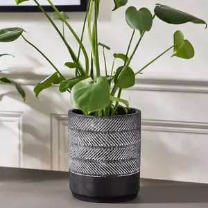 Slate Grey Cement Tall Indoor Outdoor Flower Plant Pot Houseplant Garden Planter