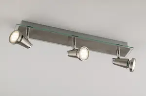 Luminosa SPOT LED 3 Light Adjustable Spotlight Bars Nickel 400lm 2700K 46x12x7cm