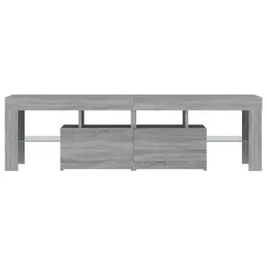 Berkfield TV Cabinet with LED Lights Grey Sonoma 140x36.5x40 cm