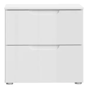 Sienna Bedside in White/White High Gloss