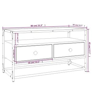 Berkfield TV Cabinet Smoked Oak 80x35x45 cm Engineered Wood