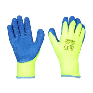 Timco - Warm Grip Gloves - Crinkle Latex Coated Polyester (Size X Large - 1 Each)