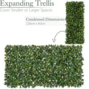 Expandable Artificial Trellis Laurel Leaf Garden Privacy Fence 1m x 2m Christow