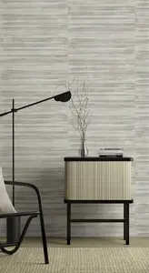 Galerie Italian Style Beige Distressed Horizontal Stripe Wallpaper Roll