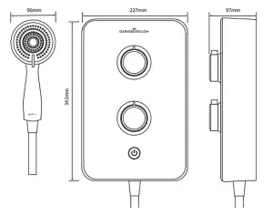 Gainsborough SE 10.5kw Electric Shower White Chrome Slim Duo Replacement Shower