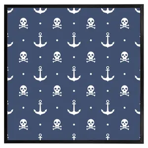 Anchor with skull & bones (Picutre Frame) / 20x20" / Grey