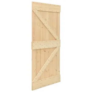 Jaliyah Solid Pine Sliding Door Unfinished 210cm H x 100cm W x 3.6cm D