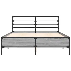 Berkfield Bed Frame without Mattress Grey Sonoma 135x190 cm Double