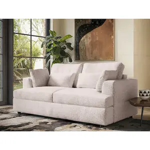 Solace+Co Drew 2 Seater Chenille Sofa - Cream