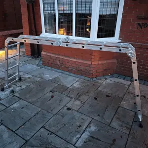 4.6m Large Lightweight Aluminium Folding Multi position Work Platform Ladder