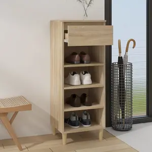 Berkfield Shoe Cabinet Sonoma Oak 40x36x105 cm Engineered Wood