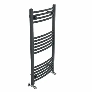 Right Radiators 1000x500 mm Curved Heated Towel Rail Radiator Bathroom Ladder Warmer Anthracite