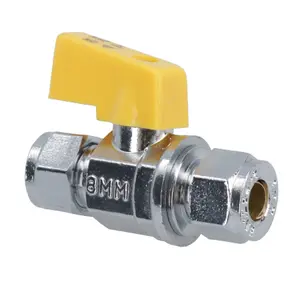 Straight Mini Ball Valve for Water Gas LPG Flow Regulator Compression 8mm Pipe