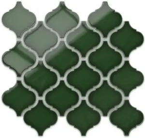 Mosaic sheet in ceramic on net 275mm x 243mm - Arab Emerald