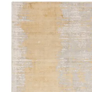 Gold Abstract Modern Rug Easy to clean Living Room and Bedroom-160cm X 230cm