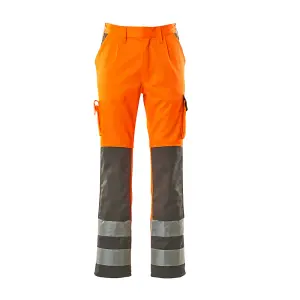 Mascot Safe Compete Olinda Trousers - Hi-Vis Orange/Anthracite (Hi-Vis Orange/Anthracite)  (50.5) (Leg Length - Long)