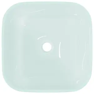 vidaXL Basin Glass 42x42x14 cm Frosted