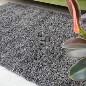 Slate Grey Thick Soft Shaggy Area Rug 80x150cm