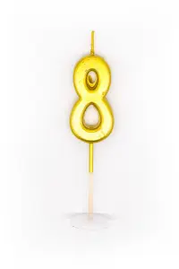 Shatchi Gold 8 Number Candle Birthday Anniversary Party Cake Decorations Topper