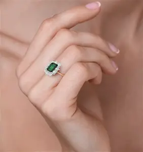 Emerald 1.00Ct And Diamond 0.50Ct 18K Gold Ring