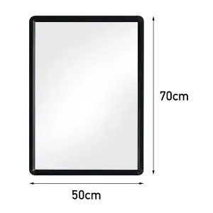 Black Wall Mounted Rectangle Framed Bathroom Mirror Vanity Mirror 500 mm x 700 mm