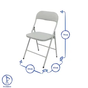 Fabric Padded Metal Folding Chairs - Blue - Pack of 4