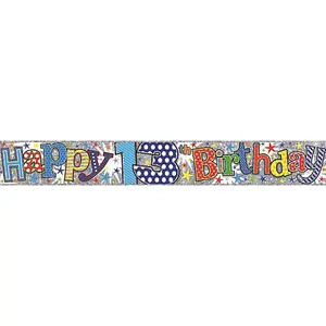 Simon Elvin I Am 13 Today Holographic Foil Banner Blue (One Size)