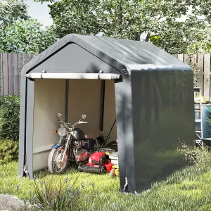 COSTWAY Garden Storage Shelter 240 x 195 cm Outdoor Motorcycle Bike Shed Garage Storage