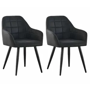 Aliauna Upholstered Armchair (Set of 2) Black