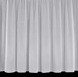 Home Curtains Sue 28 Gauge Plain Voile Lead Weighted Net  500w x 229d CM Cut Panel White