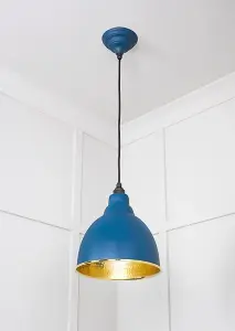 Hammered Brass Brindley Pendant in Upstream