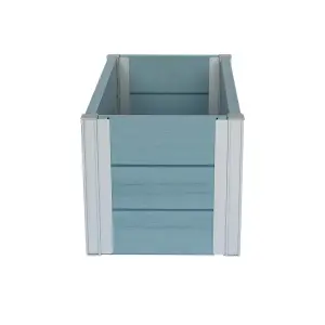 Winawood Wood Effect Rectangular Planter - Powder Blue