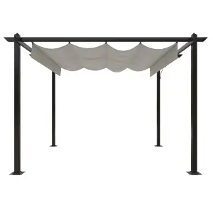 Berkfield Garden Gazebo with Retractable Roof 3x3 m Cream