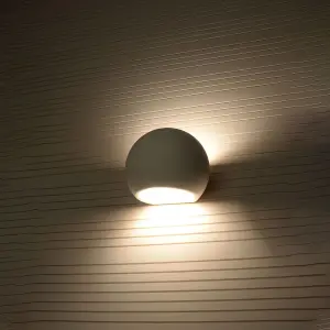 Globe Ceramic White 1 Light Classic Wall Light