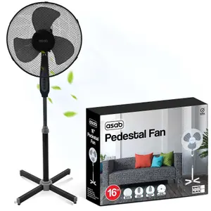 Pedestal Oscillating Tower Fan Black