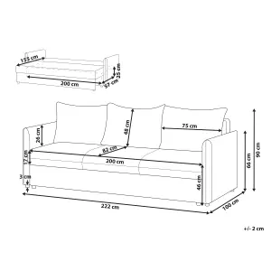 Beliani Traditional Sofa Bed HOLSEN Beige Fabric