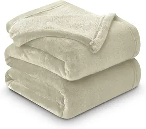 GC GAVENO CAVAILIA Luxury Faux Fur Throw 150x200 CM Cream Fleece Blanket for Double Bed & Sofa Bed